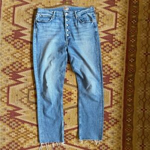 MOTHER The Pixie Dazzler Ankle Fray Jeans size 32